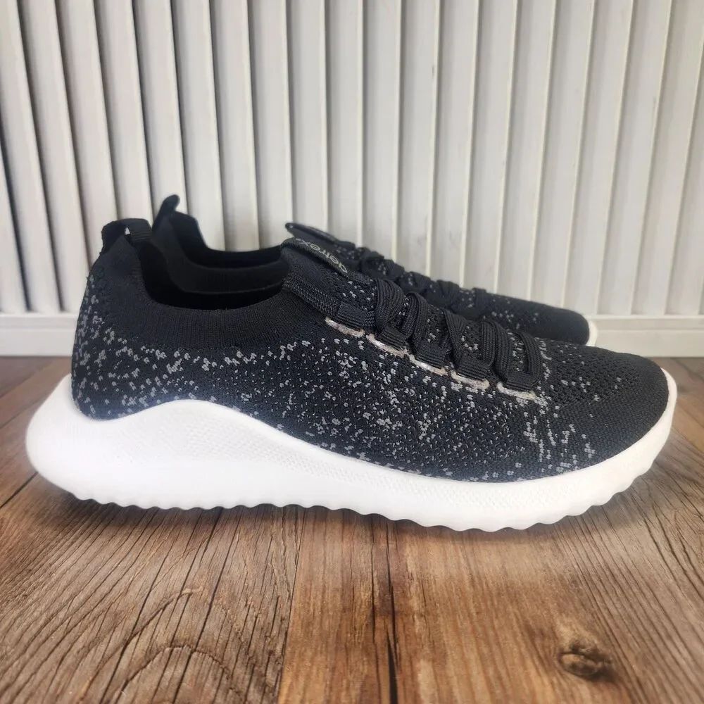 Aetrex Carly Women's Size 6.5 Black Orthotic Walking Arch Support Sneakers Shoes